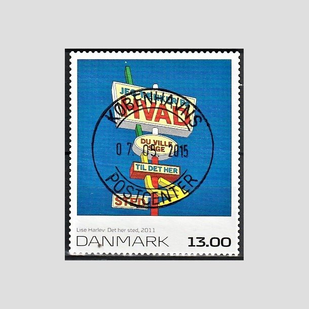 FRIMRKER DANMARK | 2011 - AFA 1651E - Frimrkekunst 15 - 13,00 Kr. flerfarvet - Lux Stemplet