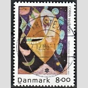 FRIM�RKER DANMARK | 2006 - AFA 1487 - COBRA-malere - 8,00 Kr. flerfarvet - Pragt Stemplet Thisted