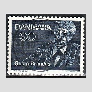 FRIM�RKER DANMARK | 1971 - AFA 520 - Georg Brandes - 90 �re bl� - Lux Stemplet