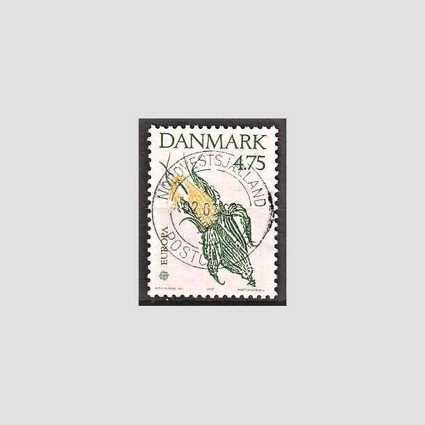 FRIMRKER DANMARK | 1992 - AFA 1015 - Europamrke Columbus - 4,75 Kr. grn/gul - Pragt Stemplet