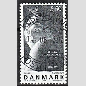 FRIM�RKER DANMARK | 2003 - AFA 1351 - Europam�rker Plakatkunst - 5,50 Kr. st�lgr� - Pragt Stemplet