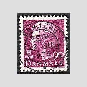 FRIMRKER DANMARK | 1974 - AFA 562 - Dronning Margrethe - 90 re violet - Pragt Stemplet Esbjerg