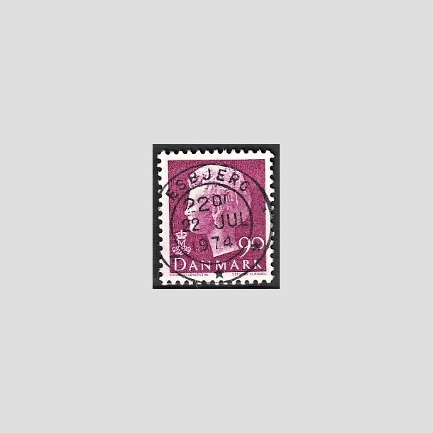 FRIMRKER DANMARK | 1974 - AFA 562 - Dronning Margrethe - 90 re violet - Pragt Stemplet Esbjerg