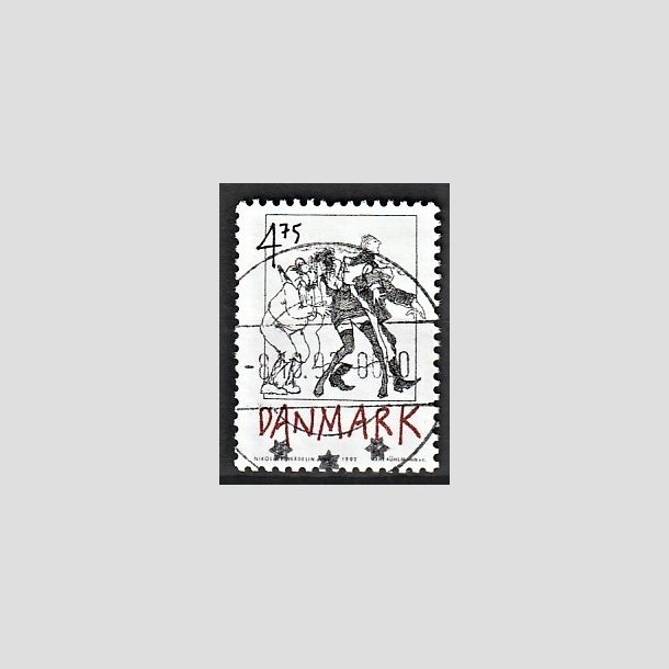 FRIMRKER DANMARK | 1992 - AFA 1030 - Danske tegneseriefigurer - 4,75 Kr. sort/rd - Pragt Stemplet Asns