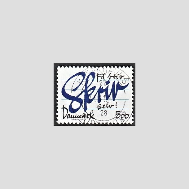 FRIMRKER DANMARK | 1993 - AFA 1051 - Aktuelle emner - 5,00 Kr. bl/sort - Lux Stemplet