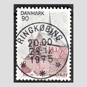FRIM�RKER DANMARK | 1975 - AFA 598 - S�nderjylland - 90 �re r�d/brun/m�rkbl� - Pragt Stemplet Ringk�bing