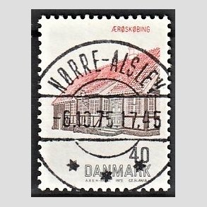 FRIM�RKER DANMARK | 1972 - AFA 538 - Dansk bygningskunst - 40 �re r�d/brun/sort - Pragt Stemplet