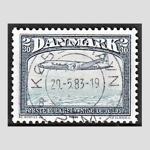 FRIM�RKER DANMARK | 1981 - AFA 740 - Flyvning - 2,30 Kr. sortbl�/bl� - Lux Stemplet