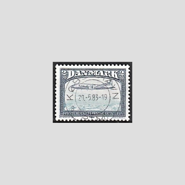 FRIMRKER DANMARK | 1981 - AFA 740 - Flyvning - 2,30 Kr. sortbl/bl - Lux Stemplet