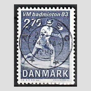FRIM�RKER DANMARK | 1983 - AFA 767 - WM i Badminton - 2,70 Kr. bl� - Pragt Stemplet