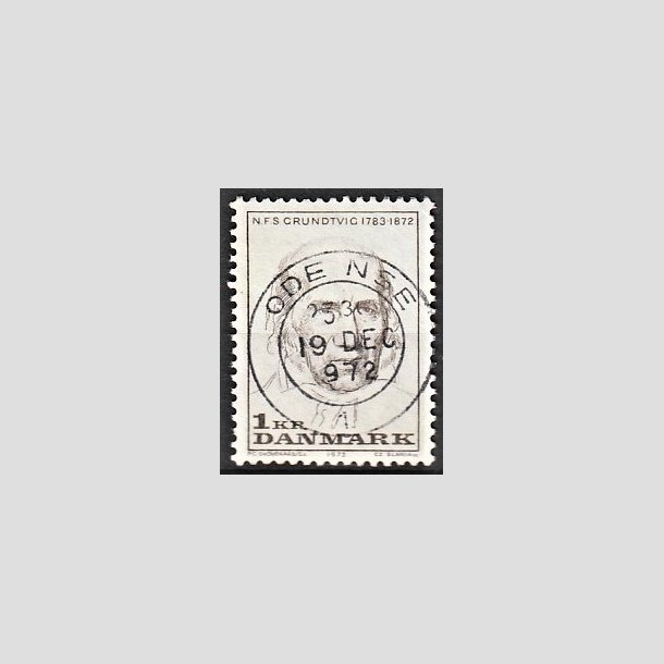 FRIMRKER DANMARK | 1972 - AFA 524 - N. F. S. Grundtvig - 1 Kr. lysbrun - Lux Stemplet