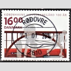 FRIM�RKER DANMARK | 2011 - AFA 1678 - KBH Hovedbaneg�rd 100 �r - 16,00 Kr. flerfarvet - Pragt Stemplet