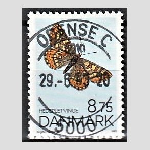 FRIM�RKER DANMARK | 1993 - AFA 1039 - Sommerfugle - 8,75 Kr. flerfarvet - Pragt Stemplet
