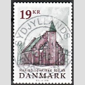 FRIM�RKER DANMARK | 2016 - AFA 1844 - Maribo Domkirke 600 �r - 19,00 Kr. flerfarvet - Pragt Stemplet