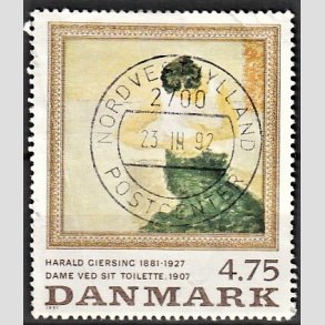 FRIMRKER DANMARK | 1991 - AFA 1005 - Harald Giersing - 4,75 Kr. flerfarvet - Pragt Stemplet