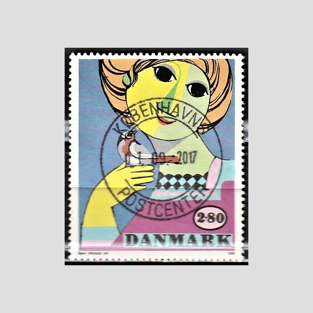 FRIMRKER DANMARK | 1986 - AFA 849 - Bjrn Wiinblad - 2,80 Kr. flerfarvet - Pragt Stemplet