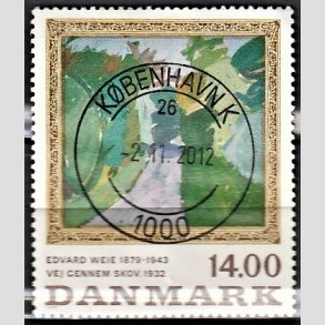 FRIMRKER DANMARK | 1991 - AFA 1006 - Edvard Weie - 14,00 Kr. flerfarvet - Pragt Stemplet