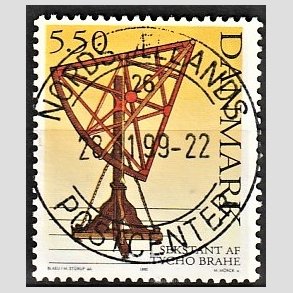 FRIM�RKER DANMARK | 1995 - AFA 1102 - Tycho Brahe - 5,50 Kr. flerfarvet - Lux Stemplet
