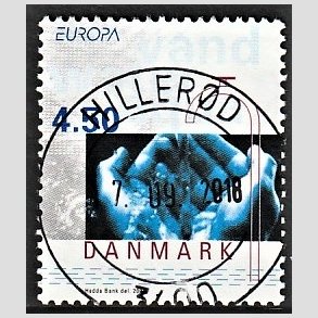 FRIMRKER DANMARK | 2001 - AFA 1283 - Europamrker - 4,50 Kr. flerfarvet - Pragt Stemplet Hillerd