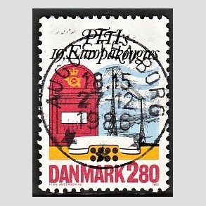 FRIM�RKER DANMARK | 1986 - AFA 863 - Europakongres i K�benhavn - 2,80 Kr. flerfarvet - Pragt Stemplet