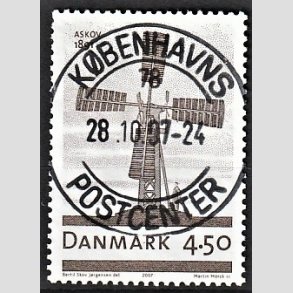 FRIM�RKER DANMARK | 2007 - AFA 1492 - Danske vindm�ller - 4,50 Kr. M�llen i Anskov - Pragt Stemplet