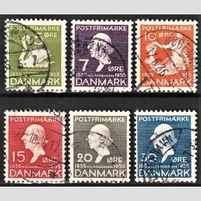 FRIM�RKER DANMARK | 1935 - AFA 223-228 - H. C. Andersen mindeudgave 1935 komplet - Stemplet
