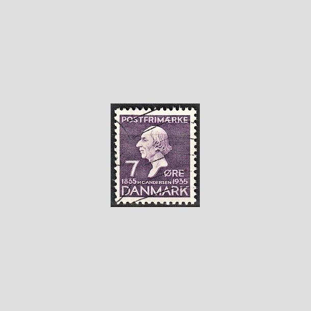 FRIMRKER DANMARK | 1935 - AFA 224 - H. C. Andersen 7 re lilla - Stemplet