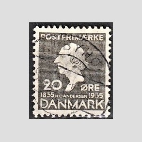 FRIM�RKER DANMARK | 1935 - AFA 227 - H. C. Andersen 20 �re gr� - Stemplet