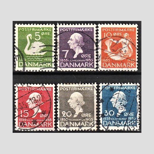 FRIMRKER DANMARK | 1935 - AFA 223-228 - H. C. Andersen mindeudgave 1935 komplet - Stemplet