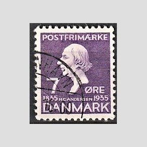 FRIM�RKER DANMARK | 1935 - AFA 224 - H. C. Andersen 7 �re lilla - Stemplet