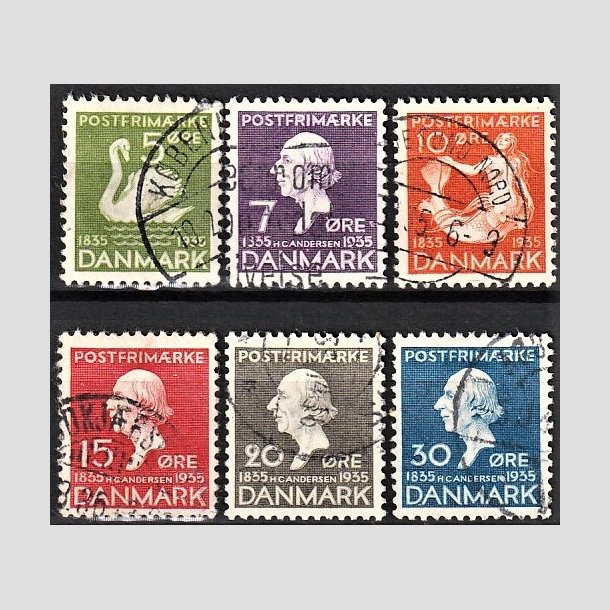 FRIMRKER DANMARK | 1935 - AFA 223-228 - H. C. Andersen mindeudgave 1935 komplet - Stemplet