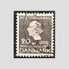FRIM�RKER DANMARK | 1935 - AFA 227 - H. C. Andersen 20 �re gr� - Stemplet