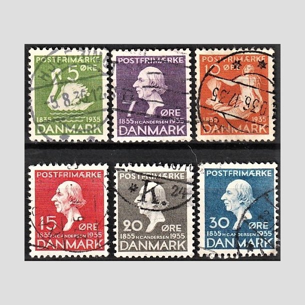 FRIMRKER DANMARK | 1935 - AFA 223-228 - H. C. Andersen mindeudgave 1935 komplet - Stemplet