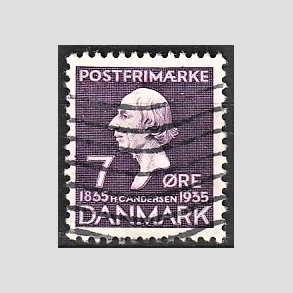FRIM�RKER DANMARK | 1935 - AFA 224 - H. C. Andersen 7 �re lilla - Stemplet
