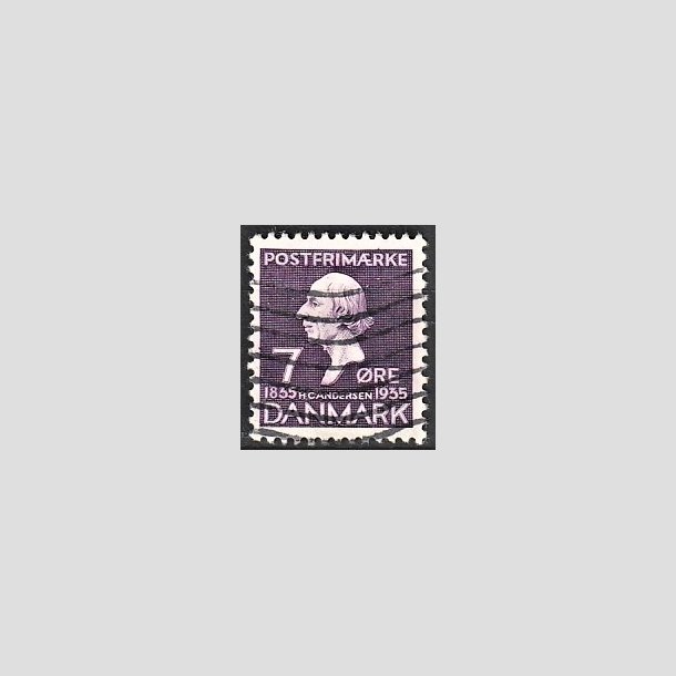 FRIMRKER DANMARK | 1935 - AFA 224 - H. C. Andersen 7 re lilla - Stemplet
