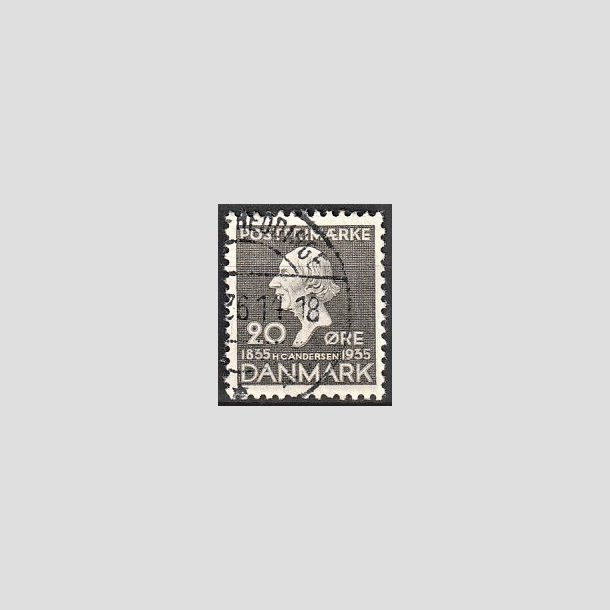 FRIMRKER DANMARK | 1935 - AFA 227 - H. C. Andersen 20 re gr - Stemplet