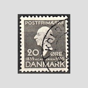 FRIM�RKER DANMARK | 1935 - AFA 227 - H. C. Andersen 20 �re gr� - Stemplet