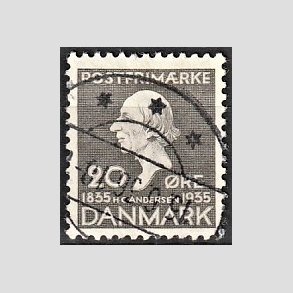 FRIM�RKER DANMARK | 1935 - AFA 227 - H. C. Andersen 20 �re gr� - Stemplet