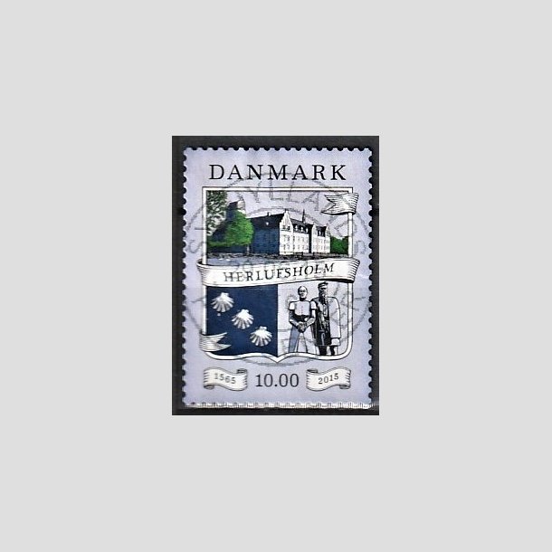 FRIMRKER DANMARK | 2015 - AFA 1824 - Herlufsholm 450 r - 10,00 Kr. flerfarvet - Pragt Stemplet