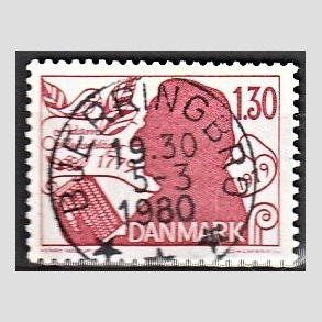 FRIM�RKER DANMARK | 1979 - AFA 690 - Adam Oehlenschl�ger - 1,30 Kr. r�d - Pragt Stemplet