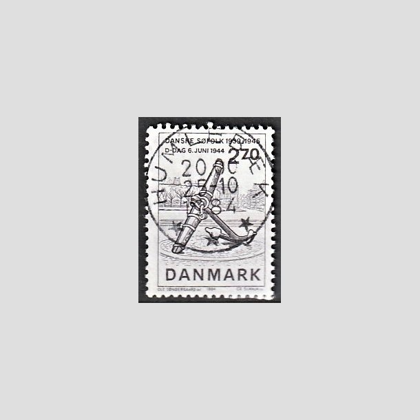 FRIMRKER DANMARK | 1984 - AFA 805 - Normandiets invation danske skibe - 2,70 Kr. brun - Pragt Stemplet