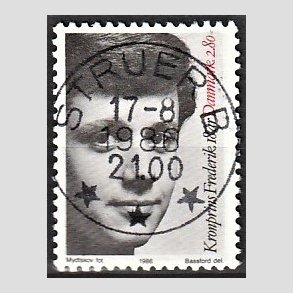 FRIM�RKER DANMARK | 1986 - AFA 858 - Kronprins Frederik 18 �r - 2,80 Kr. sort/r�d - Pragt Stemplet