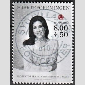 FRIMRKER DANMARK | 2012 - AFA 1714a - Hjerteforeningen - 8,00 Kr. + 50 re flerfarvet - Pragt Stemplet