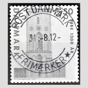 FRIMRKER DANMARK | 2010 - AFA 1614E - Ribe 1300 r. - 5,50 Kr. grsort - Pragt Stemplet