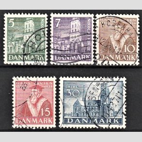 FRIM�RKER DANMARK | 1936 - AFA 229-233 - Reformationen i komplet s�t - Stemplet