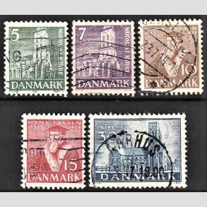 FRIM�RKER DANMARK | 1936 - AFA 229-233 - Reformationen i komplet s�t - Stemplet