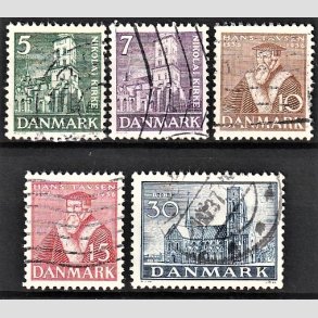 FRIM�RKER DANMARK | 1936 - AFA 229-233 - Reformationen i komplet s�t - Stemplet