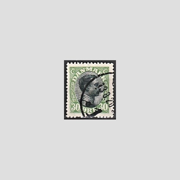 FRIMRKER DANMARK | 1918-20 - AFA 103 - Chr. X 30 re grn/sort - Stemplet