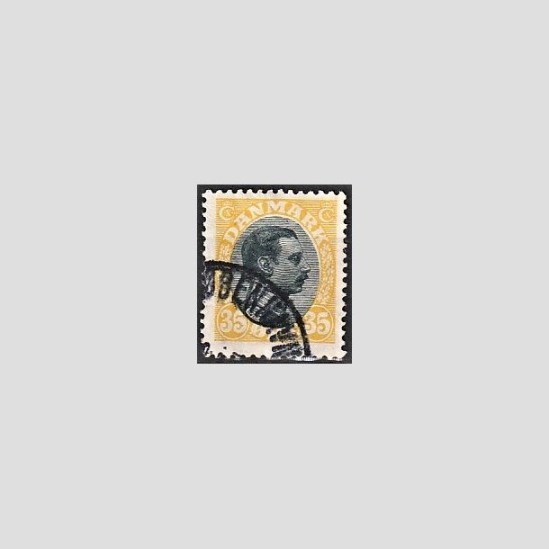 FRIMRKER DANMARK | 1918-20 - AFA 104 - Chr. X 35 re gul/sort - Stemplet