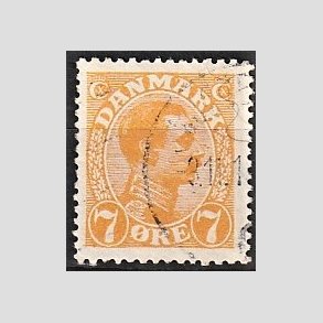 FRIMRKER DANMARK | 1918-20 - AFA 098 - Chr. X 7 re orange - Stemplet